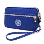 LassZone Wristlets Wallets for Women Nylon Clutch Bag Mobile Phone Purse Smartphone Bag Ladies 3 Layer Zipper Handbag with Detachable Wrist Strap for Cellphone Card Cash