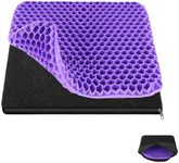 Fldofaves Cooling Gel Seat Cushion for Long Sitting,Thick & Soft & Breathable Office Chair Cushion,Pressure & Back Pain Relief Chair Cushion with Non-Slip Cover for Wheelchair,Car,Desk Purple