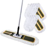 CLEANHOME 24" Commercial Dust Mop for Floor Cleaning, Heavy Duty Floor Mop with 59” Extendable Long Handle, Hotel Gym Garage Hospital Household Cleaning Supplies for Hardwood, Tiles, Marble Floors