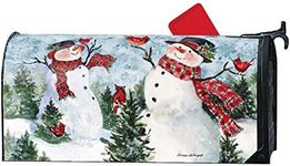 MailWraps Studio M Snowman Friends Fall/Winter, The Original Magnetic Mailbox Cover, Made in USA, Superior Weather Durability, Standard Size fits 6.5W x 19L Inch Mailbox