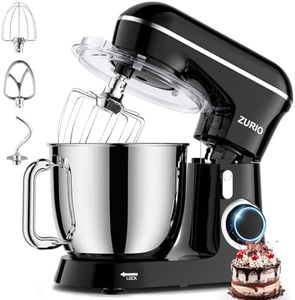 Impastatrice Planetaria 1300W Zurio 5.5L Robot Impastare Portable A 10 Velocità Con Funzione Di Fermentazione Silenziosa, Con Accessori Gancio Impastatore, Frusta, Impastatrice Nero