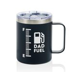 Dad Gifts Coffee Mug Stainless Steel, Father Presents from Daughter Son for Father's Day Birthday Christmas, Travel Mug with Lid, 12oz/350ml - Dad Fuel