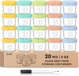 DRKIO 20 Pack Glass Baby Food Stora