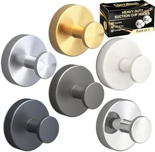 Genfest 15 Lbs Suction Cup Hooks, Towel Holder for Shower & Bathroom