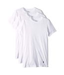 POLO Men's Ralph Lauren Slim Fit Wicking Crew Undershirts 3-Pack, White, Large