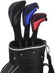 Scott Edward 3Pcs Long Neck Mesh Golf Club Headcovers Set Golf Club Head Covers for Driver Fairway Hybrids Woods