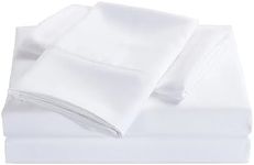 Royal Comfort - Sheet Set, 2000TC Ultra Soft Bamboo Microfibre Blend, Fitted Sheet and Flat Sheet and Pillowcase Set (Queen, White)