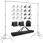 Gltire Photo Backdrop Stand for Parties, 10x9.2ft Stainless Steel Heavy Duty Back Drop Adjustable Background Stand Support Kit for Studio Photography/Decoration/Photoshoot/Wedding/Photobooth