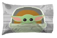 Jay Franco Star Wars The Mandalorian The Cutest Bounty 1 Pack Pillowcase - Double-Sided Kids Super Soft Bedding - Features The Child Baby Yoda (Official Star Wars Product)