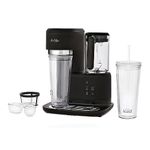 Mr. Coffee 3-in-1 Single-Serve Frappe, Iced, and Hot Coffee Maker and Blender | Coffee Machine with Reusable Filter, Scoop, Recipe Book & 2 Tumblers | Black