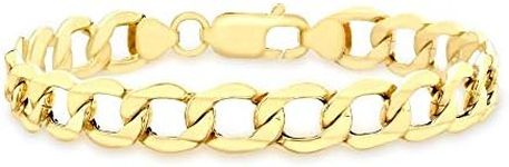 PDTXCLS Eternity 9ct Gold Mens 8.5'' Curb Bracelet