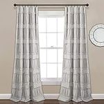 Lush Decor Nova Ruffle Window Curtain Panel Pair, 84" x 42", Gray