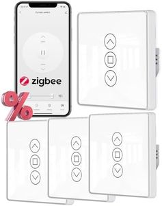 MOES ZIGBEE Interruptor de Persianas Inteligente 2.5D, Ajuste de Porcentajes, Temporizador y Control por Voz, Compatible con Alexa/Smart Life/Google Home, Requiere Cable Neutro 4 PCS