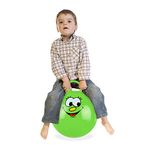 Relaxdays Space Hopper for Kids, with Handle, Ø 45 cm, Suitable for Indoors & Outdoors, Weight Capacity up to 150 kg, Green Colour