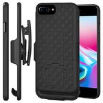 AMZER Shelter Holster Case Cover with Kickstand for Apple iPhone 8 Plus - Black