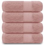 GC GAVENO CAVAILIA Hand Towels For Bathroom - 700 GSM Towels Set of 4 - Egyptian Cotton Towels - Hotel Quality Towels - Machine Washable - Blush Pink - 50X85