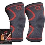 COREZONE Knee Support for Men Women - Compression Sleeve for Running, Gym Workout, Walking, Lifting Exercise (Pair)| Reduce Inflammation, Pain | Knee Braces for arthritis ACL