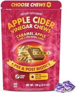 YouChews Apple Cider Vinegar Chews Better Than Apple Cider Gummies - Bloating Relief for Women and Men, 500mg Organic ACV with Prebiotics & Postbiotics, Low Sugar, Caramel Flavor, 30 Count