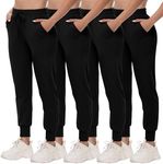 CAMPSNAIL 4 Pack Joggers for Women - Sweatpants with Pockets Lightweight Comfy Yoga Pants for Workout Travel Lounge