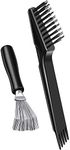 2 Pieces Hair Brush Cleaning Tool: Comb Cleaner and Mini Remover for Removing Hair Dust, Ideal for Home and Salon Use (Black)