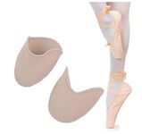 Ballet Dance Pointe Shoe Socks Pad, Toe Pouches Pad, Knitted Fabric Toe Cap Cover Toe Wrapped Protector Cushion Women Anti-Slip Toe Half Socks Forefoot Point Shoes Ballet Slipper (long style)