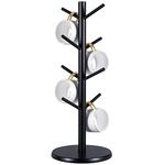 MyLifeUNIT Mug Holder Tree, Black Coffee Cup Holder with 8 Hooks, Wood Mug Hanger Stand for Counter