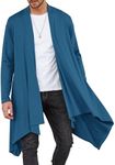 COOFANDY Shawl Collar Cardigan Men's Open Front Lightweight Casual Cardigan Aesthetic Cardigan with Pockets Navy