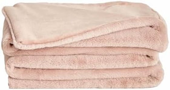 UnHide Lil’ Marsh | Faux Fur Blanket | Durable, Lightweight, Extra Soft Blanket | Machine Washable | Add a Layer of Softness to Any Bed, Couch, or Reading Chair | Rosy Baby, Medium (60” x 80”)