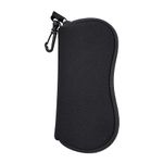 Qiuyan Sunglasses Soft Case Portable Travel Spectacle Case Ultra Light Neoprene Zipper Eyeglass Case With Belt Clip (Black)