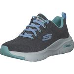 Skechers Womens Arch Fit Comfy Wave Char/Turq Sneakers - 7 UK (10 Us) (149414), Black