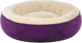 Petslover Fiber Filled Mink & Velvet Fabric with Cusion Pillow Dogs & Cats Bed Purpal Colour (Export Quality) - Medium