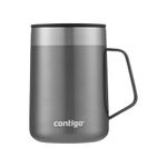 Contigo Streeterville Desk Mug, Insulated Coffee Mug with Stainless Steel Handle, Coffee to go Mug with lid, Keeps Coffee and Tea Warm for up to 5 Hours, Ideal for Office & Home, 420 ml