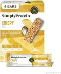 Simply Protein - Lemon Coconut Crispy Bars - Plant Based Protein Bars - Low Carb, Low Sugar, High Fiber - 13g Protein, 2g Sugar, 7g Fiber - Vegan, Gluten Free, Non GMO, Kosher - 4 Bars