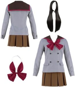 ZNZXYCOS Anime Mars Crystal Version Cosplay Black Wig Women's Grey Suit Halloween Costumes (Small)