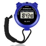 Vicloon Sport Stopwatch Timer, Multi-Function Sport Digital Stopwatch Large Display, Single Lap/Split Memory Stopwatch with12/24 Hour Clock Alarm Calendar for Training Swimming Running(Blue)