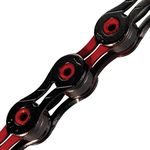 KMC X10SL DLC Bicycle Chain, 1/2 x 11/128-Inch, 116 Links, Black/Red