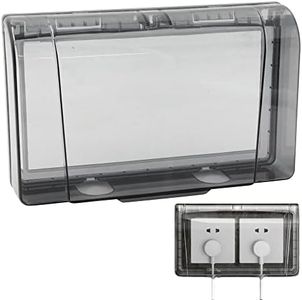 Cubierta Enchufe Cubiertas Interruptor Caja - 86 Tipos Impermeable Interruptor De Pared A Prueba Agua, 2 Vías, Para Baño, Hogar, Exterior, Negro Transparente, 20 X 12,4 X 4,5 Cm