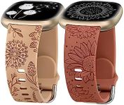 Minyee 2 Packs Floral Engraved Band