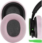 Geekria NOVA Mesh Fabric Replacement Ear Pads for Microsoft Xbox Wireless, Xbox Stereo 20th Anniversary Special Edition Headphones Ear Cushions, Headset Earpads, Ear Cups Cover Repair Parts (Pink)