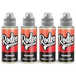 Rodeo Vape Liquid 4 x 100ml Strawberry Vape Juice E Liquid 70/30 Ecig Juice Cigarette Liquid Sub Ohm Juice Flavoured E Juice E Cigarette E-Liquid Nicotine Free Vape Short Fill