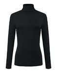 Urban CoCo Women’s Solid Turtleneck Basic Pullover Sweatshirt (S, Black)