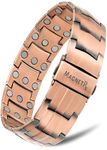 MagnetRX® 3X Strength Copper Bracelet – 99.9% Pure Copper Bracelets for Men with Magnets – Premium Fold-Over Clasp and Adjustable Bracelet Length with Included Sizing Tool (Legacy)