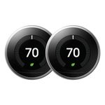 Google Nest Learning Thermostat Stainless Steel (3rd Generation) (T3007ES-US) (2-Pack)