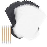 Sainwora Carbon Paper Set Includes 150 Sheets Black Carbon Transfer Copy Paper and Tracing Paper, 5 Pcs Embossing Styluses Tools for Tracing on Wood Fabric