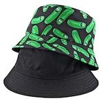 Faletony Unisex Reversible Bucket Hat Print Double-Side-Wear Cotton Sun Hat Fisherman Hat