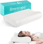 Bedsure Breescape Pillow for Neck Pain Relief - Cervical Neck Pillows for Sleeping, Ergonomic Orthopedic Contour Pillow for Neck Support, Odorless Memory Foam Pillow for Side, Back Sleeper