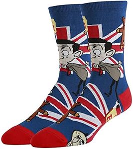 Men's Novelty Crew Socks, Oooh Yeah Funny Socks, Crazy Silly Socks for The Brady Bunch, Hanging With Mr Bean, 10-13