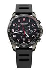 Victorinox Men’s Watch Fieldforce Sport Chrono Ø 42 mm, Swiss Made, Analogue Quartz, Water-Resistant up to 100 m, Rubber Strap, Black