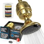 SparkPod High Pressure Shower Filter Head for Soft Water - Enhanced Formula - Ultimate Water Softener, Shower Head with Enhanced Formula Filter Helps to Remove Chlorine, Heavy Metals (Egyptian Gold)