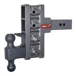 GenY Pintle Drop Hitch 2 1/2 Class V by GH 924 Offset shank 4-slot, Tri-Ball Mount Pintle Combo, Dual Receiver Drop Hitch,Adjustable Drop Hitch HEAVY DUTY